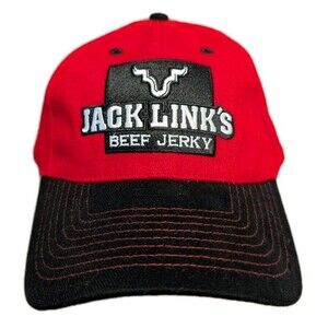 Jack Link’s Beef Jerky Hat Red Black Embroidered Logo Feed Your Wild Side OSFM